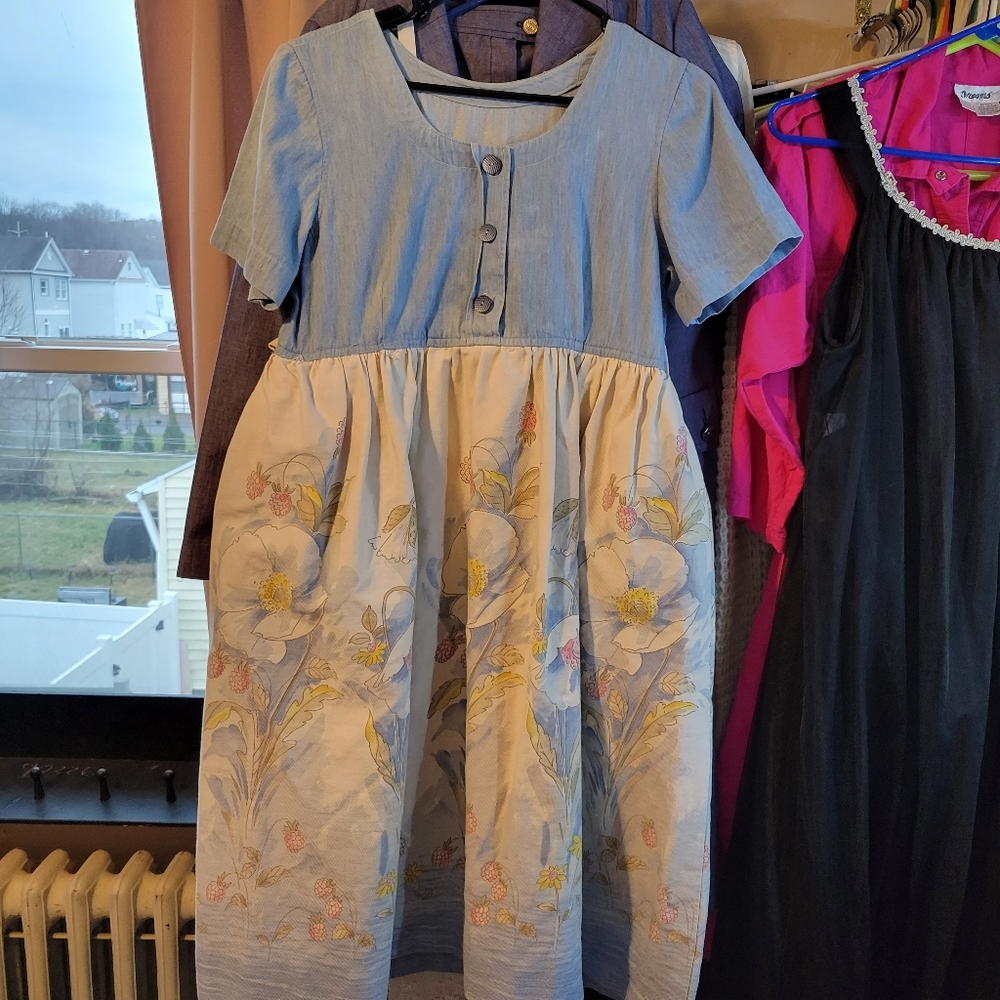 Handmade smock denim dress